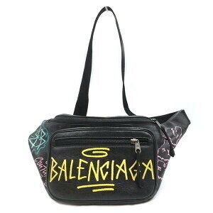BALENCIAGA Graffiti Explorer Body Belt Crossbody Bag Black